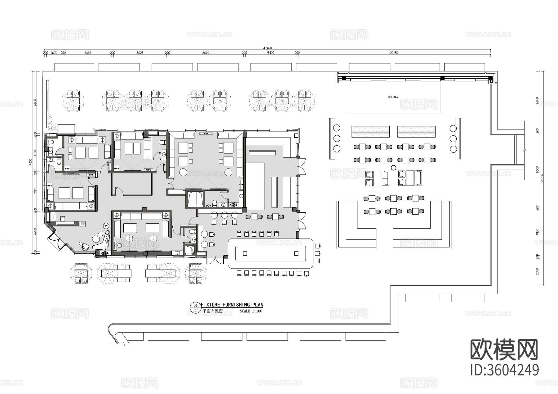 隐巷KTVcad平面图下载（渲染图1）