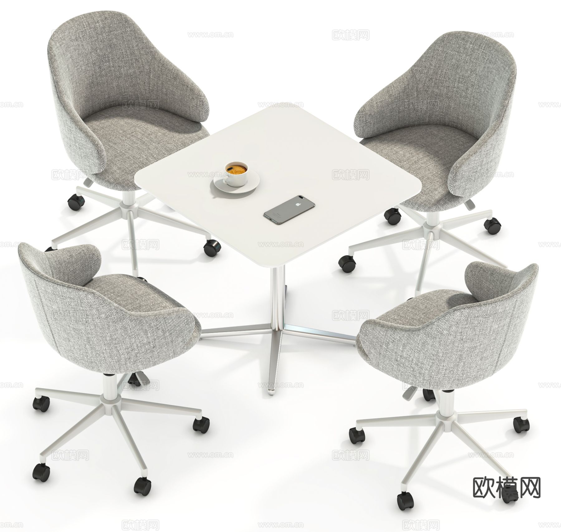 现代洽谈桌椅su模型下载（渲染图2）