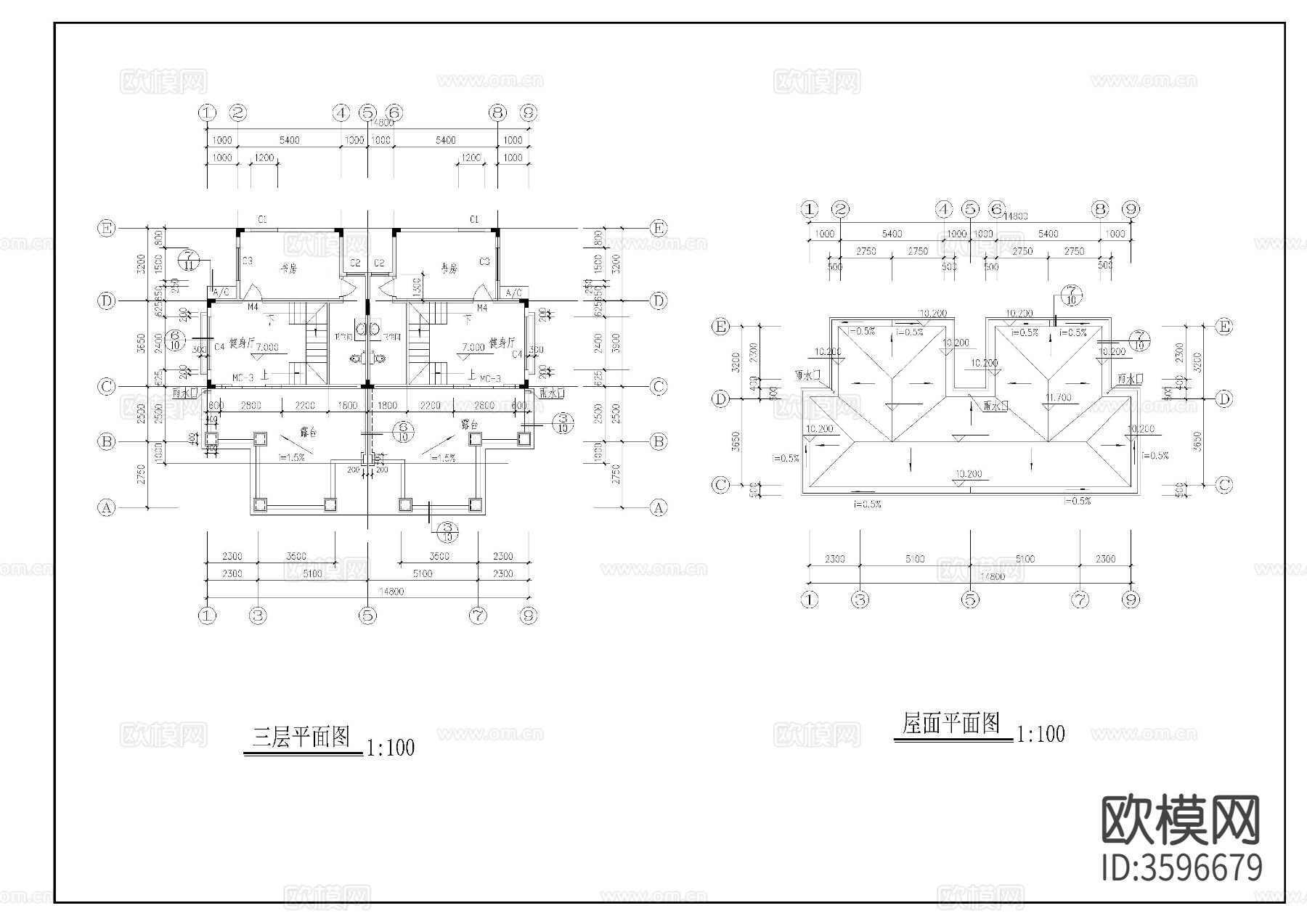 农村自建房cad施工图下载（渲染图3）