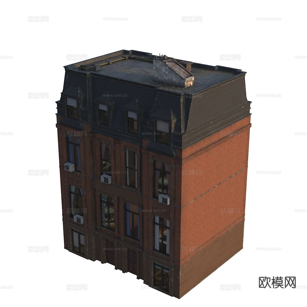 美式住宅楼 西方建筑 纽约建筑外观3d模型