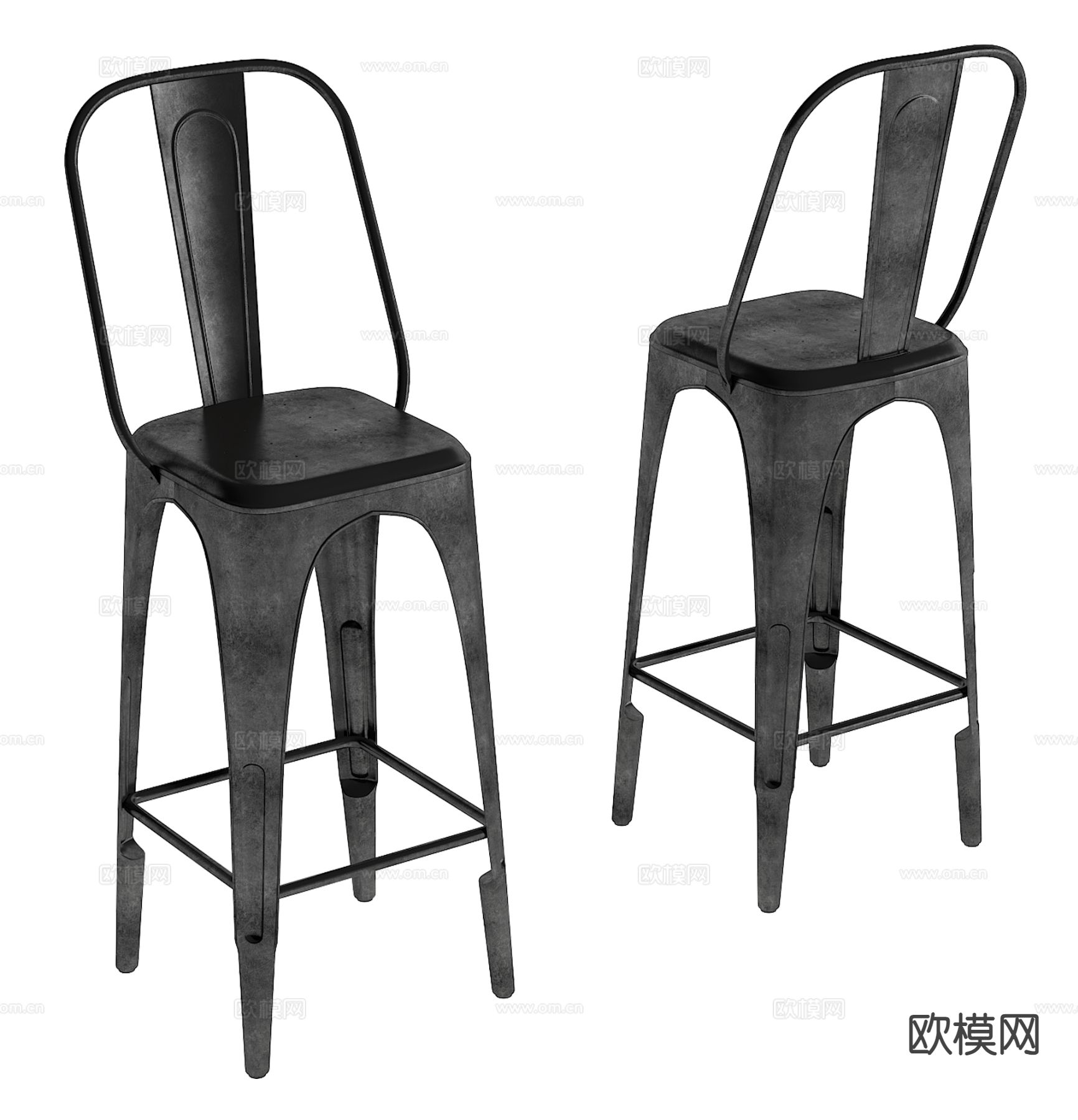 工业风吧椅su模型下载（渲染图2）