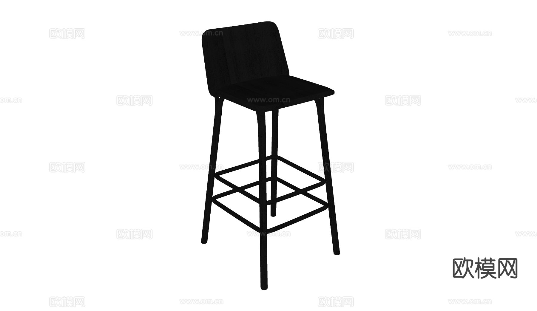 侘寂风吧椅su模型下载（渲染图1）