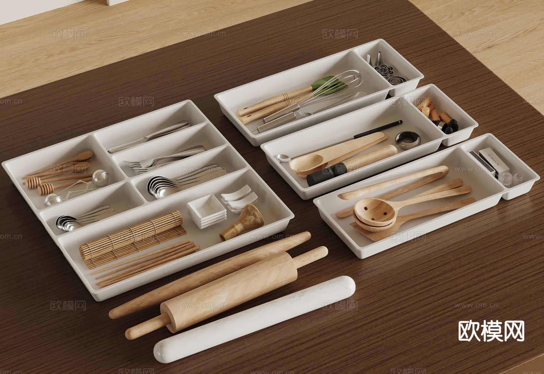 餐具 厨房器具 收纳盒su模型下载（渲染图2）