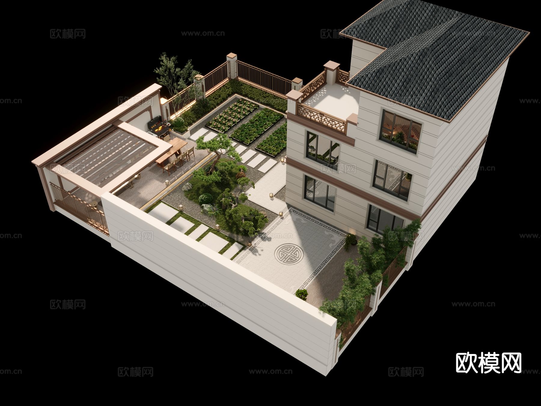 别墅建筑外观3d模型