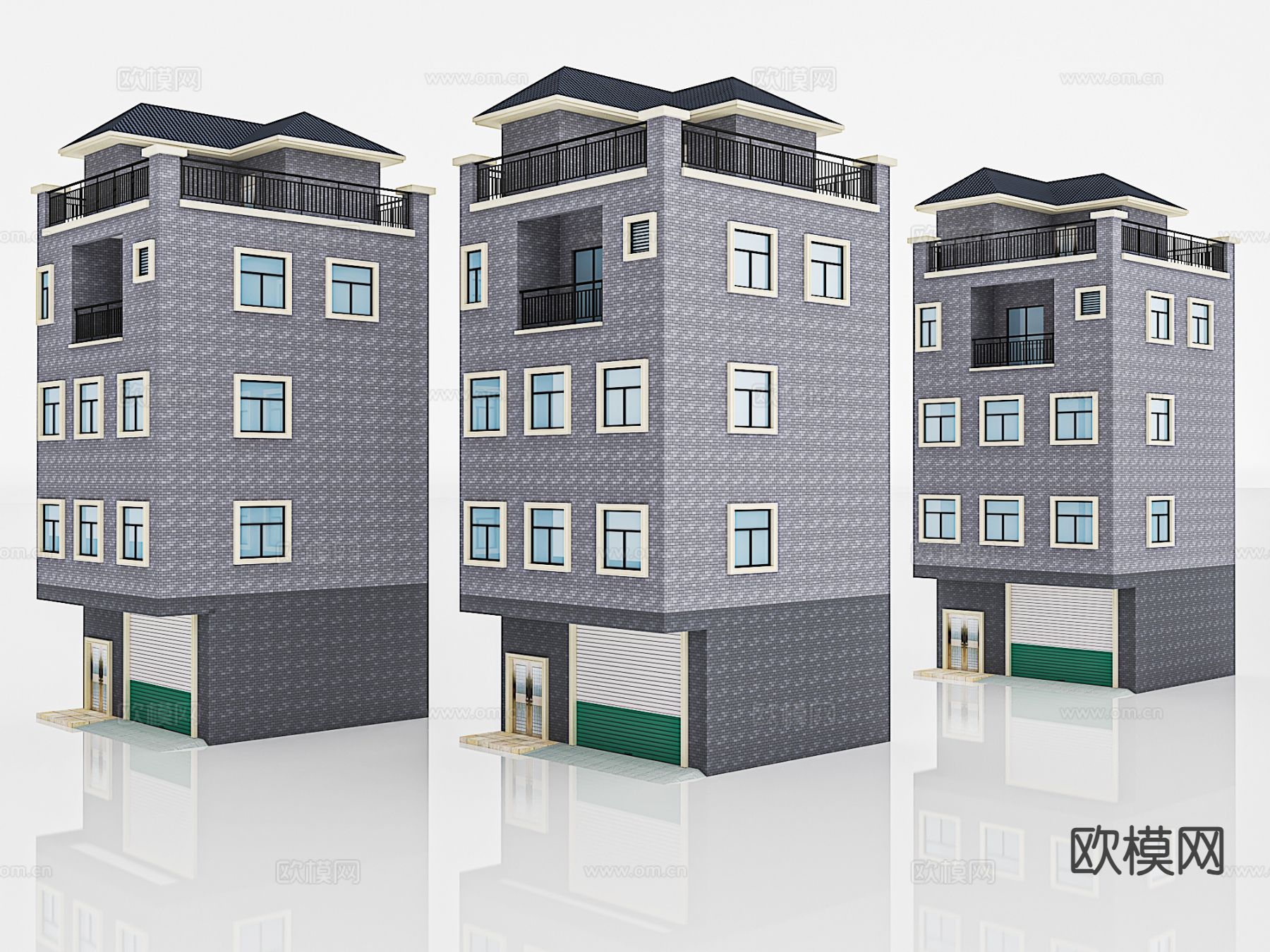 现代民房 高层建筑 住宅楼 乡村建筑3d模型