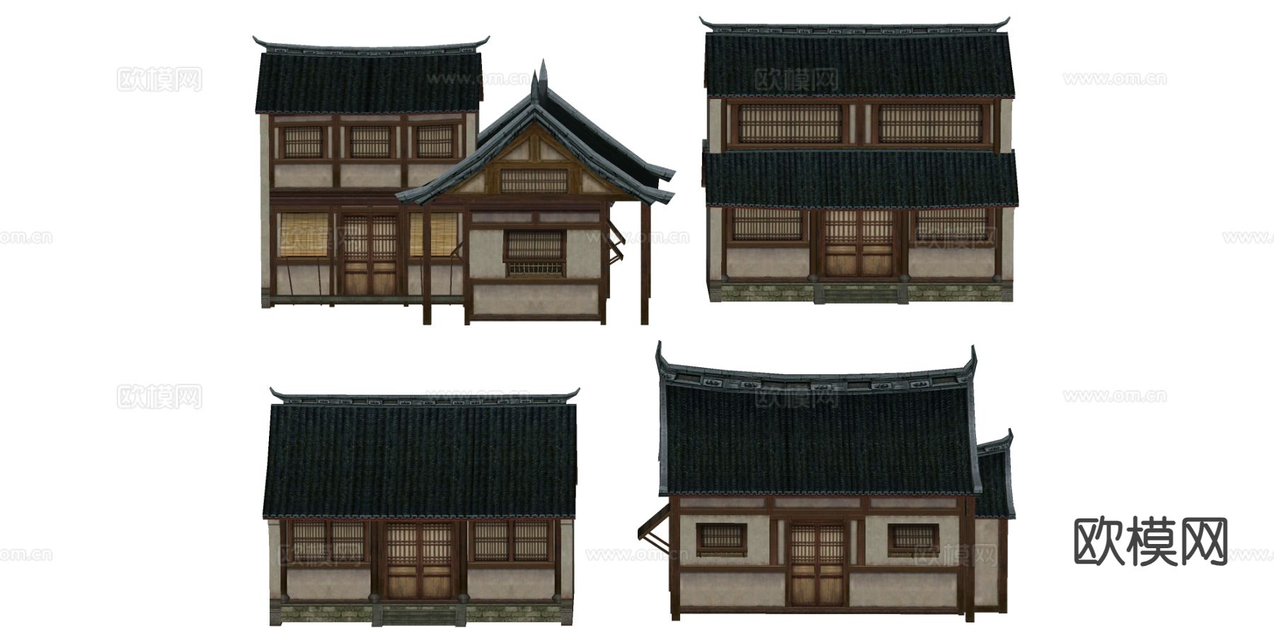 中式民房 古建筑su模型下载（渲染图1）