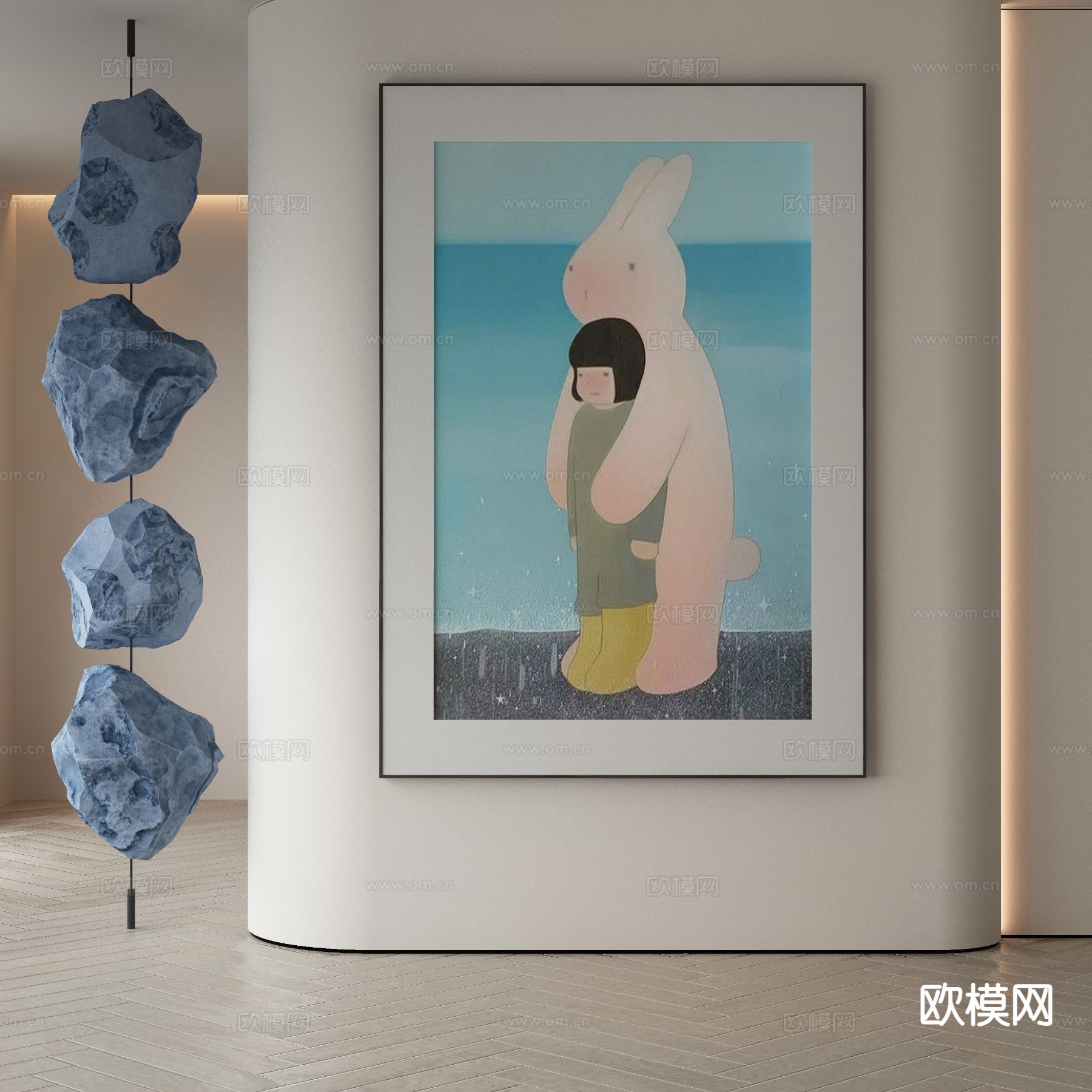 现代装饰画 卡通挂画3d模型