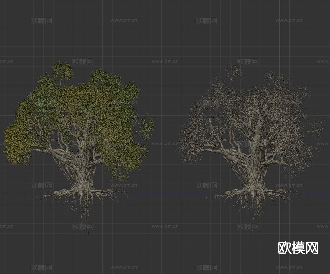 现代大树 景观树 灌木植物3d模型