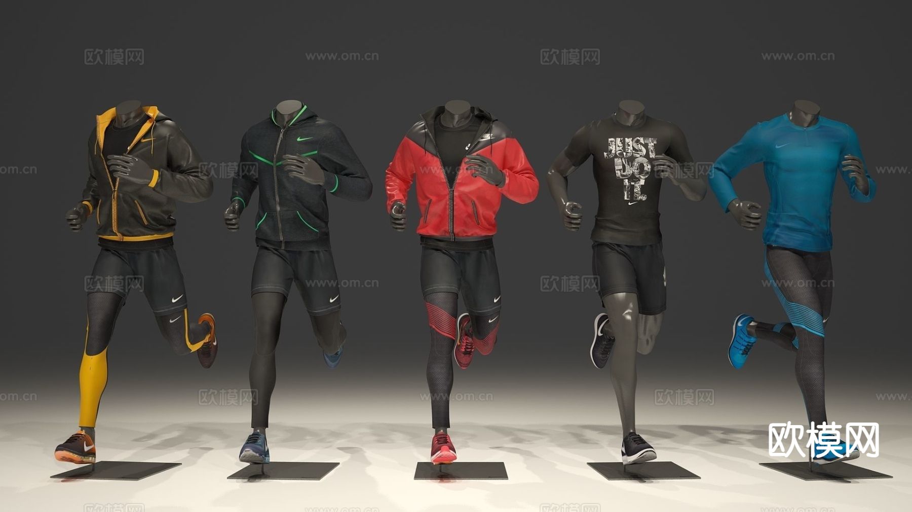 运动服 模特 nike 运动装 服装3d模型