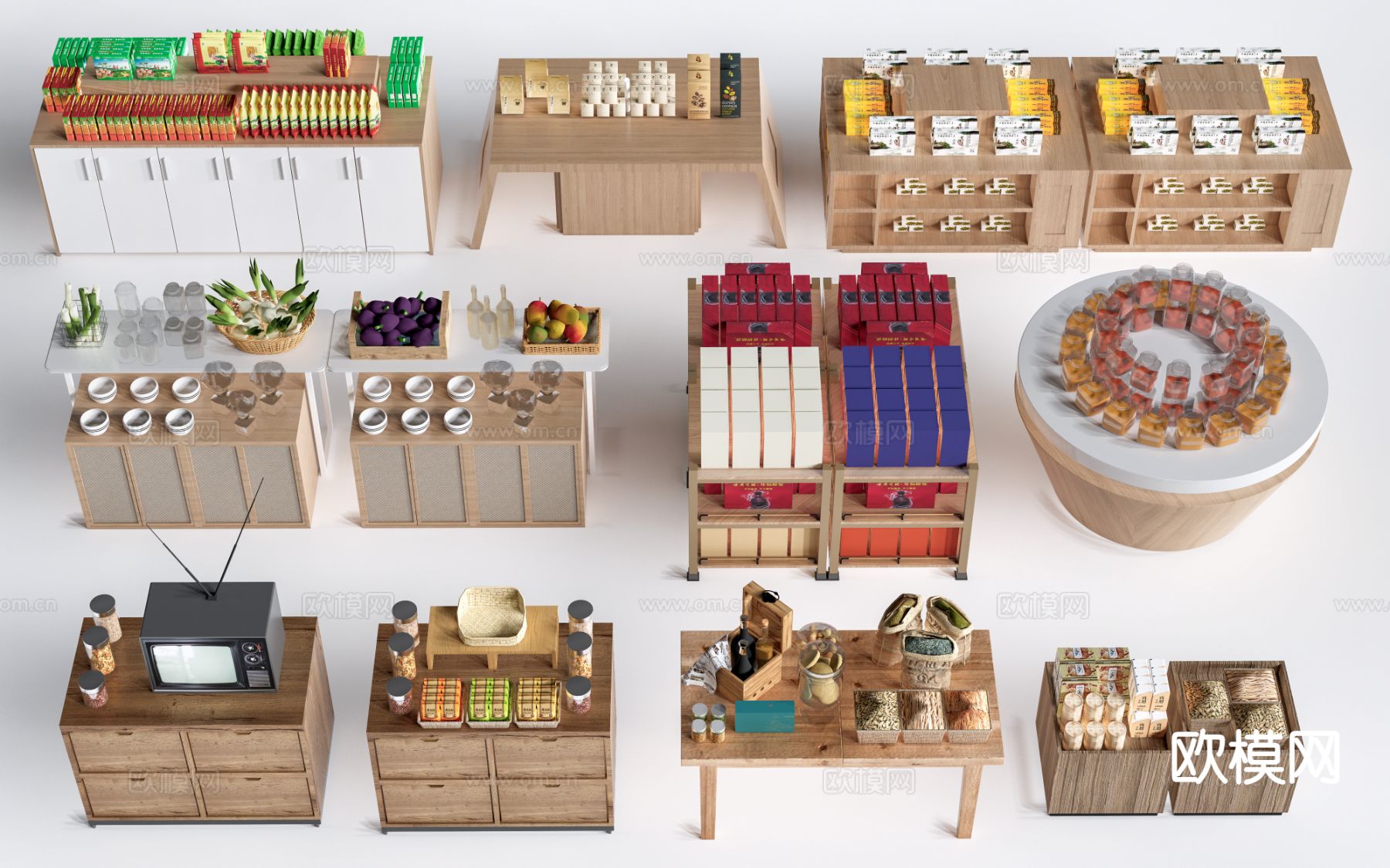 文创展架 展台 礼品架 展柜su模型下载（渲染图2）