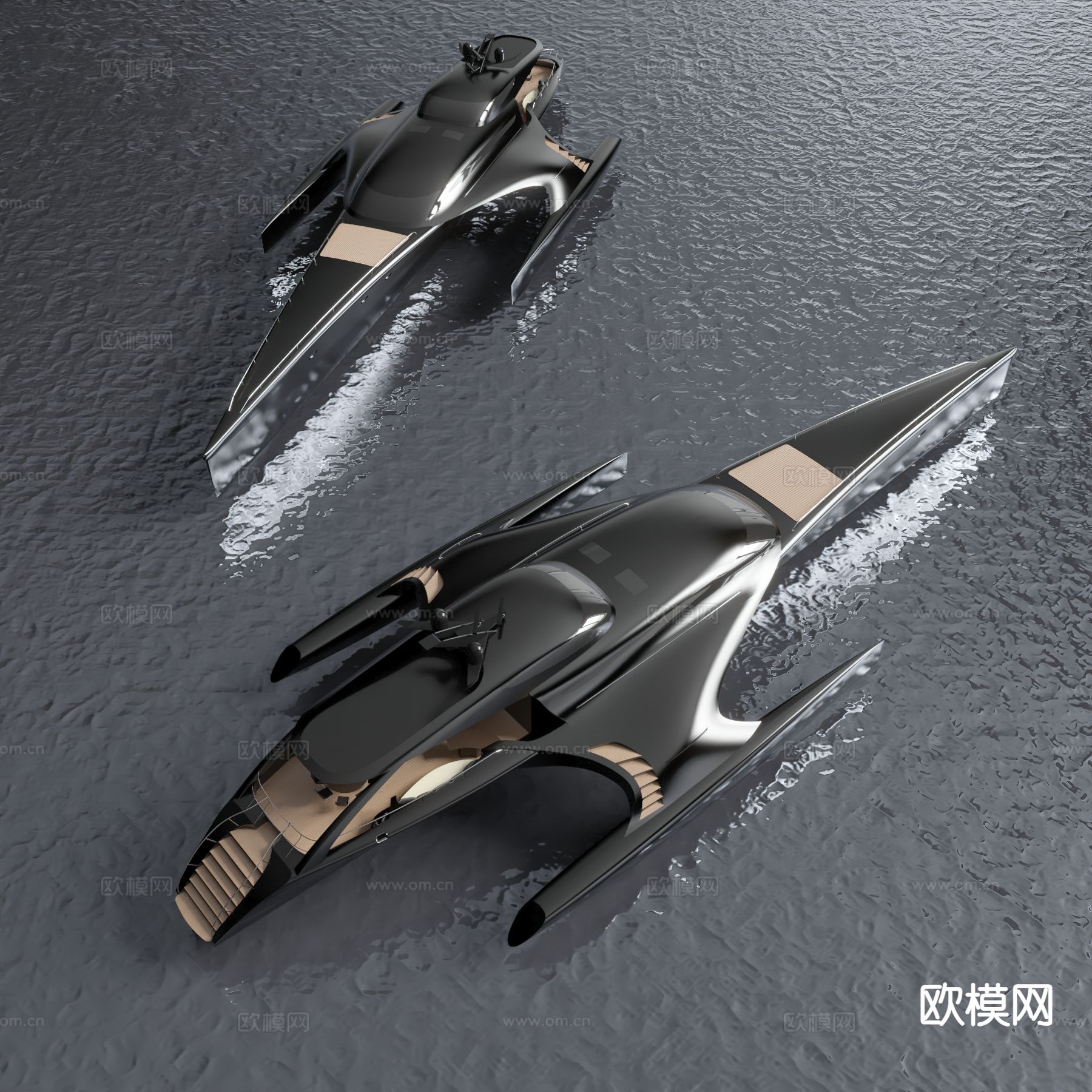 CASSINA现代游艇 轮船su模型下载（渲染图2）