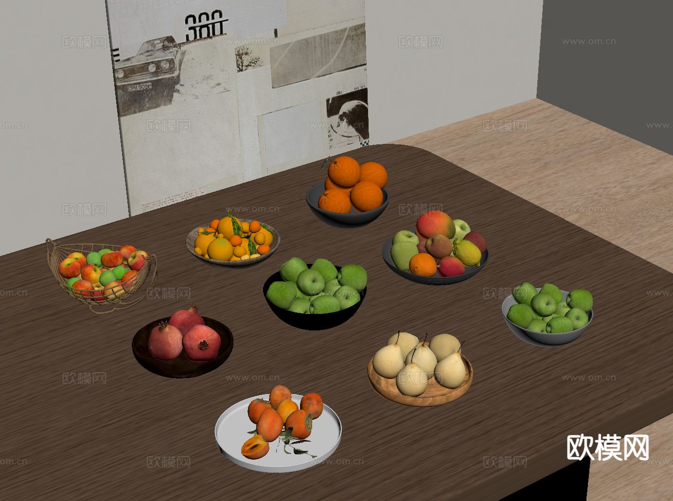 水果 果盘 水果托盘 香蕉su模型下载（渲染图1）