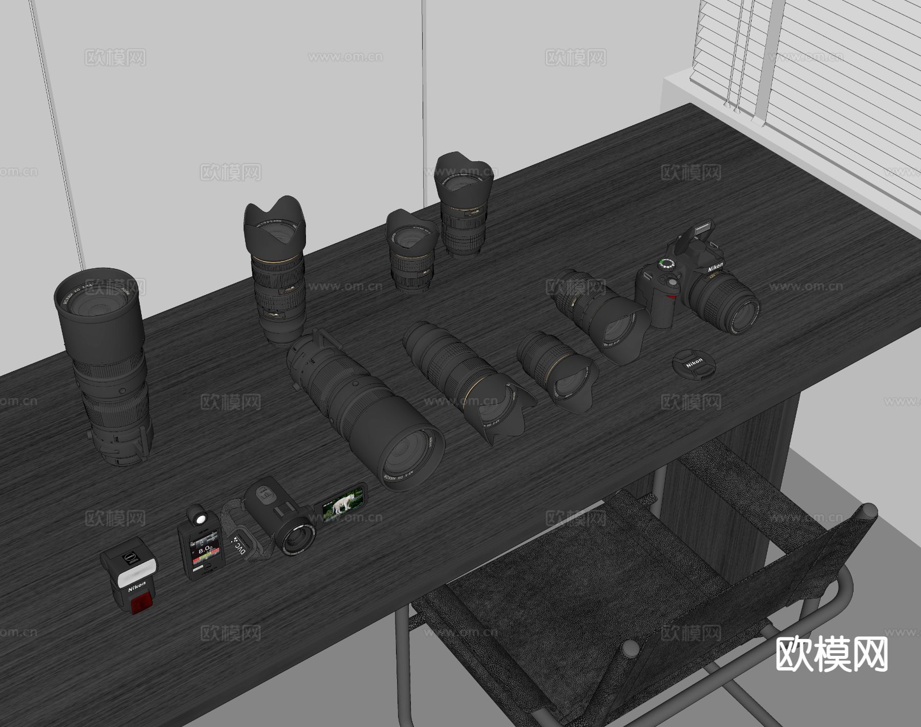 照相机 数码相机 相机镜头su模型下载（渲染图1）