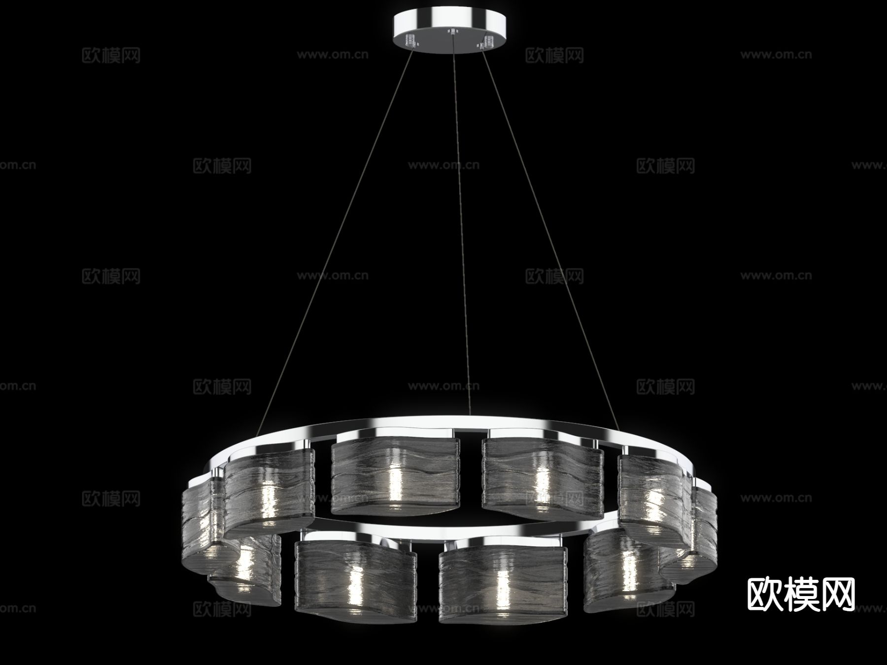 现代吊灯 圆环吊灯3d模型