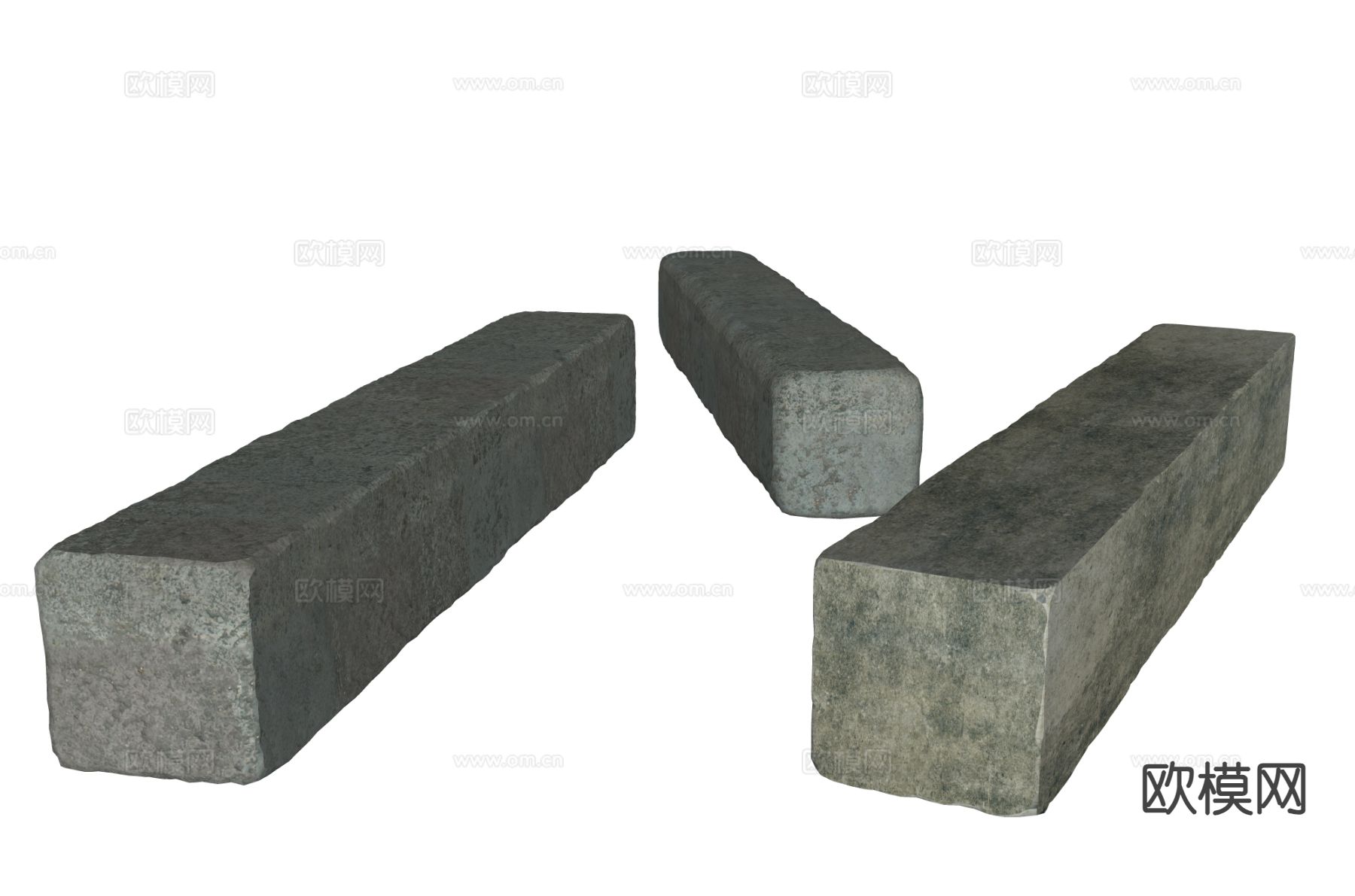 户外椅 石凳子 条石凳su模型下载（渲染图1）
