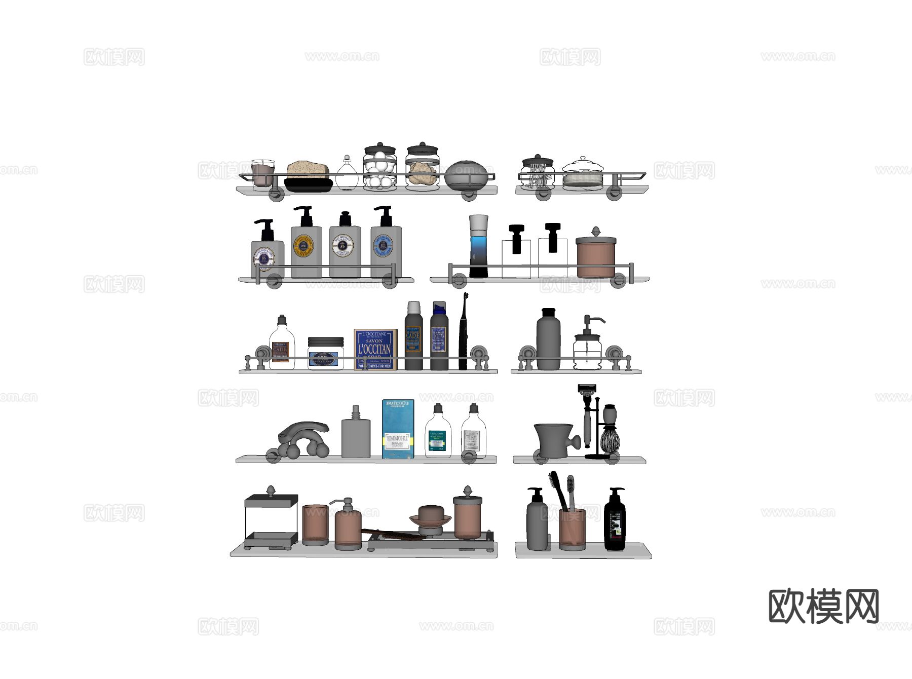 洗浴用品 洗发水 沐浴露 香皂su模型下载（渲染图1）