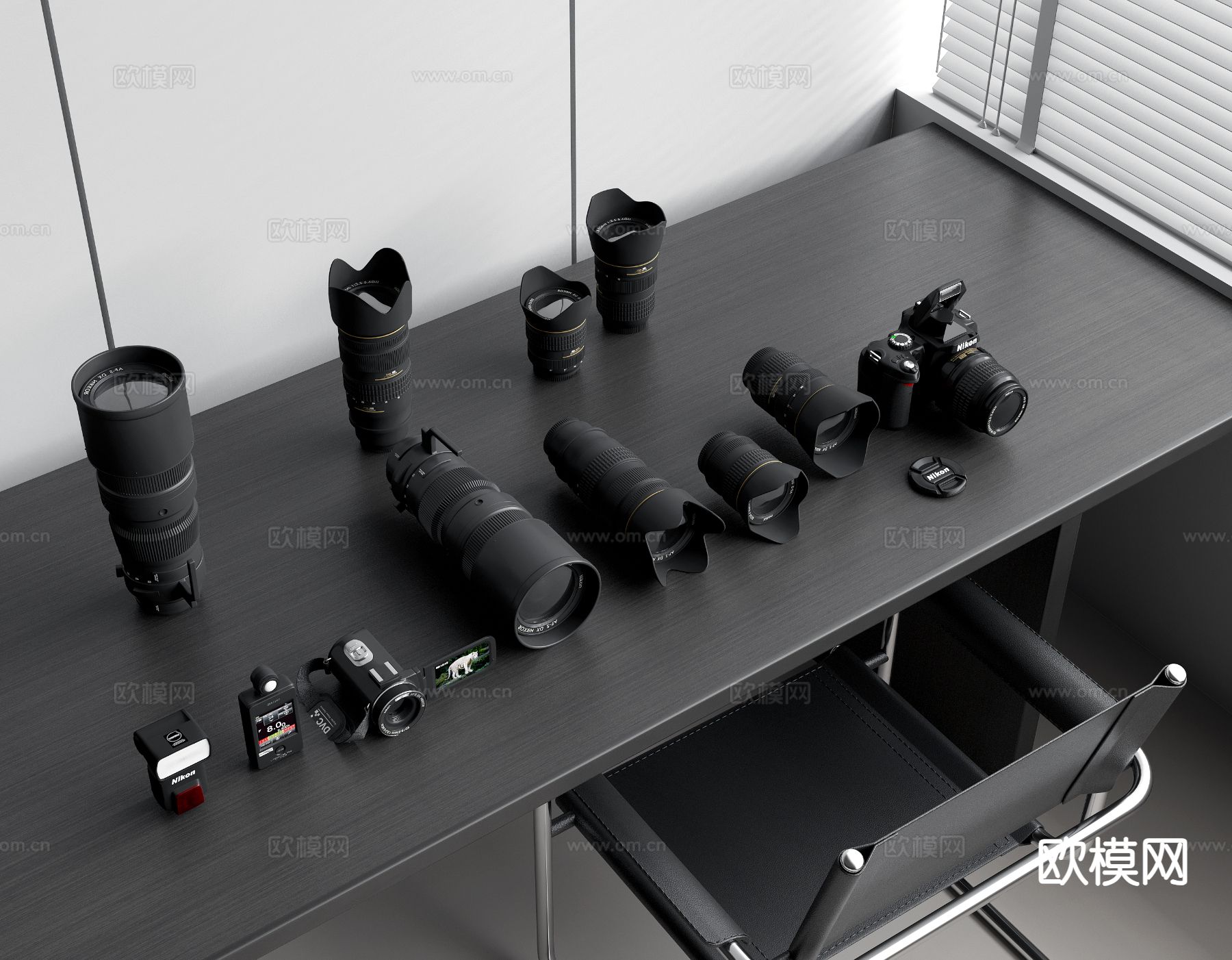照相机 数码相机 相机镜头su模型下载（渲染图2）