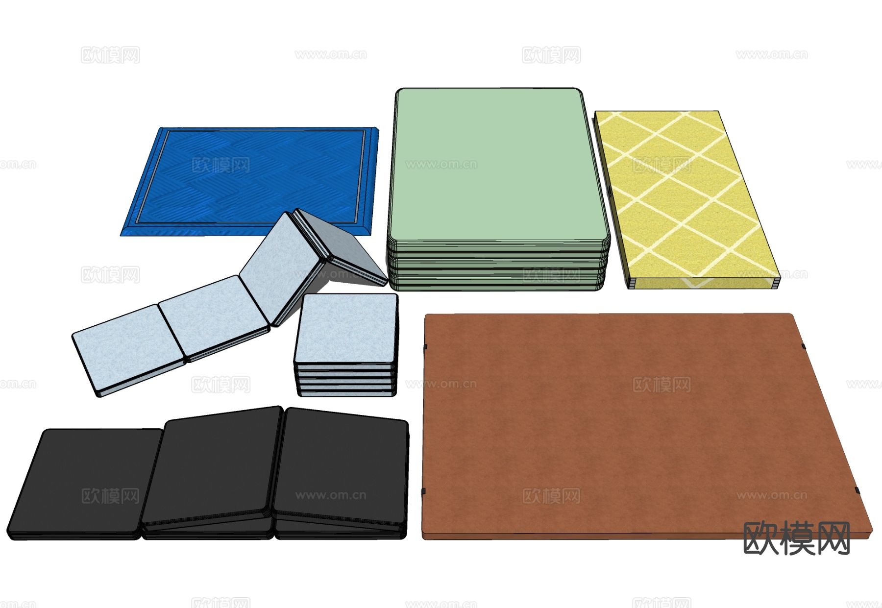 体测防摔垫 体育训练垫子su模型下载（渲染图1）