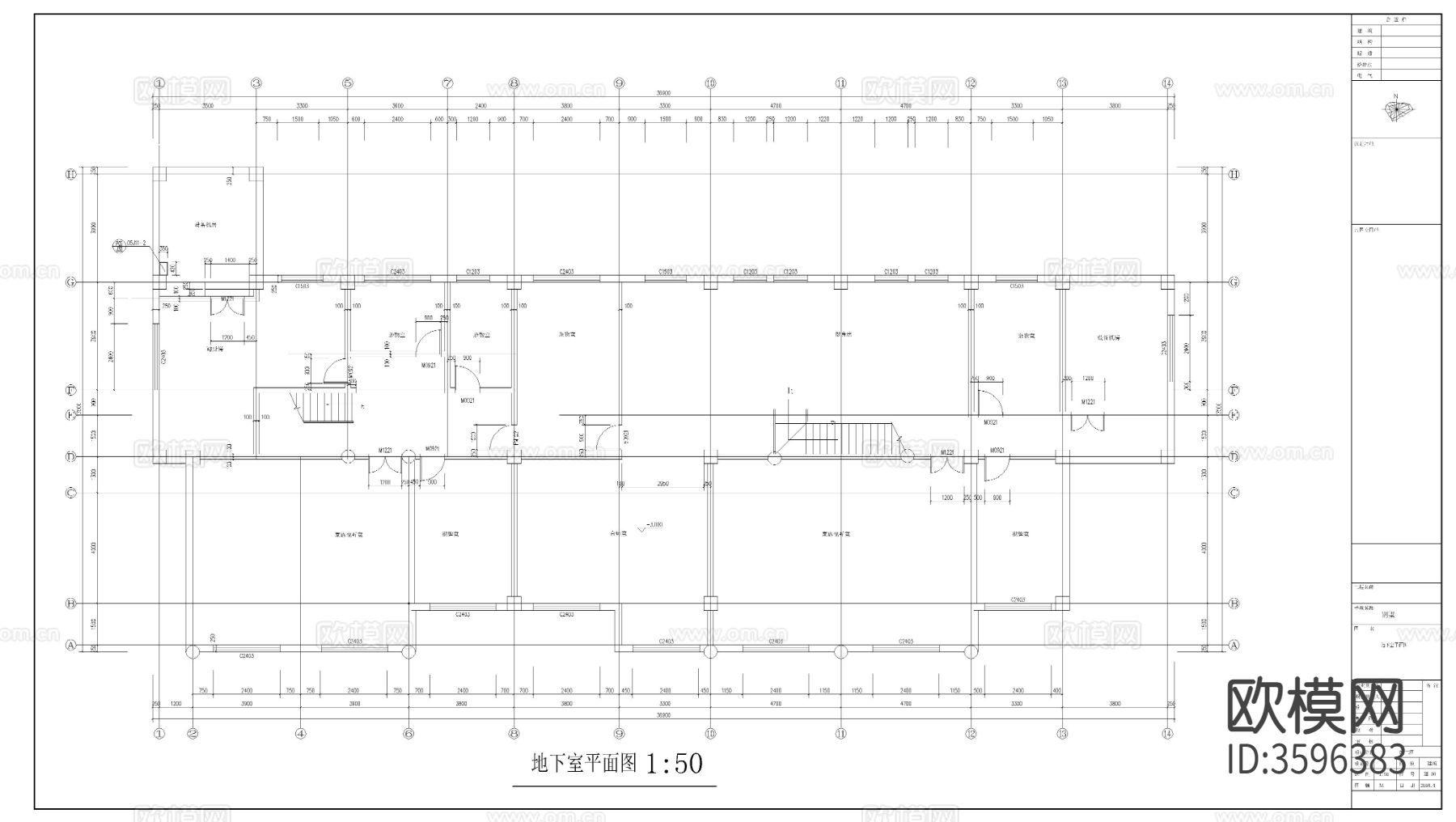 双拼别墅cad施工图下载（渲染图1）