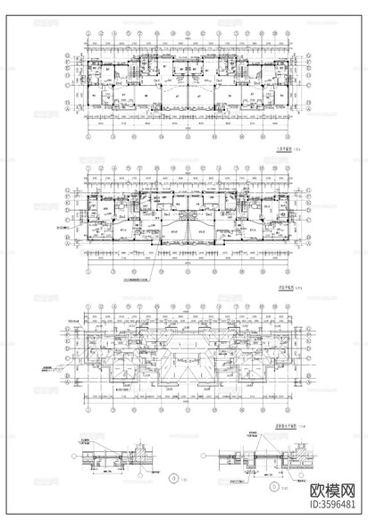 雙拼自建房cad施工圖下載(渲染圖2)