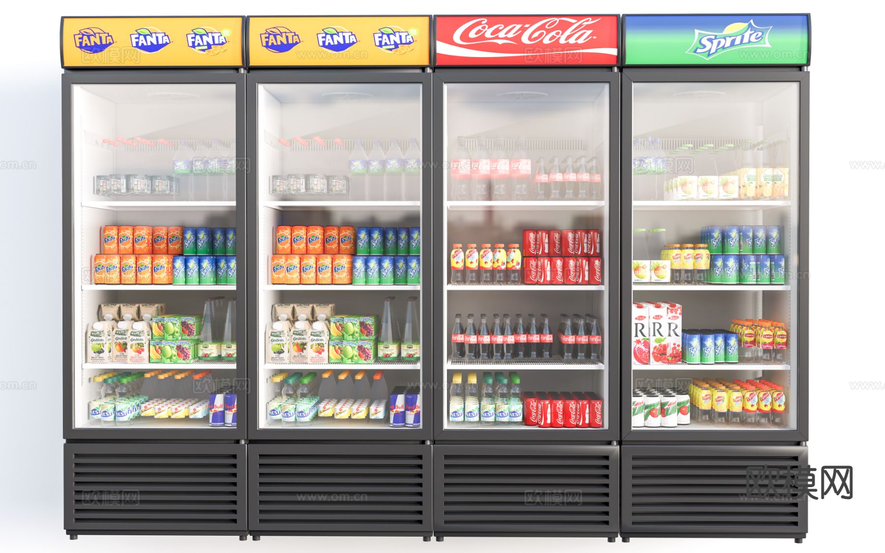 现代冰柜 冷饮柜 冷藏柜su模型下载（渲染图2）