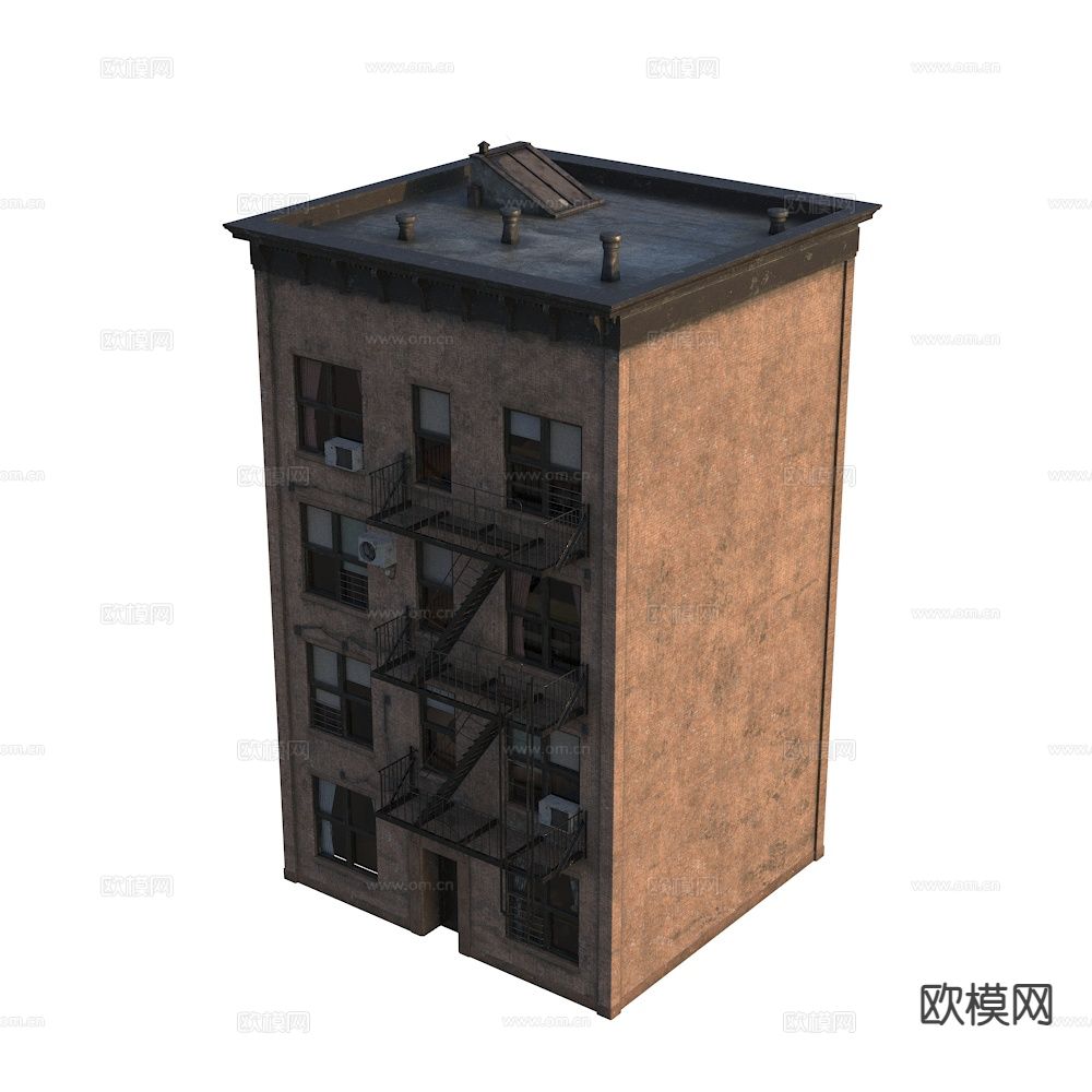 美式住宅楼 西方建筑 单体建筑 纽约建筑楼3d模型