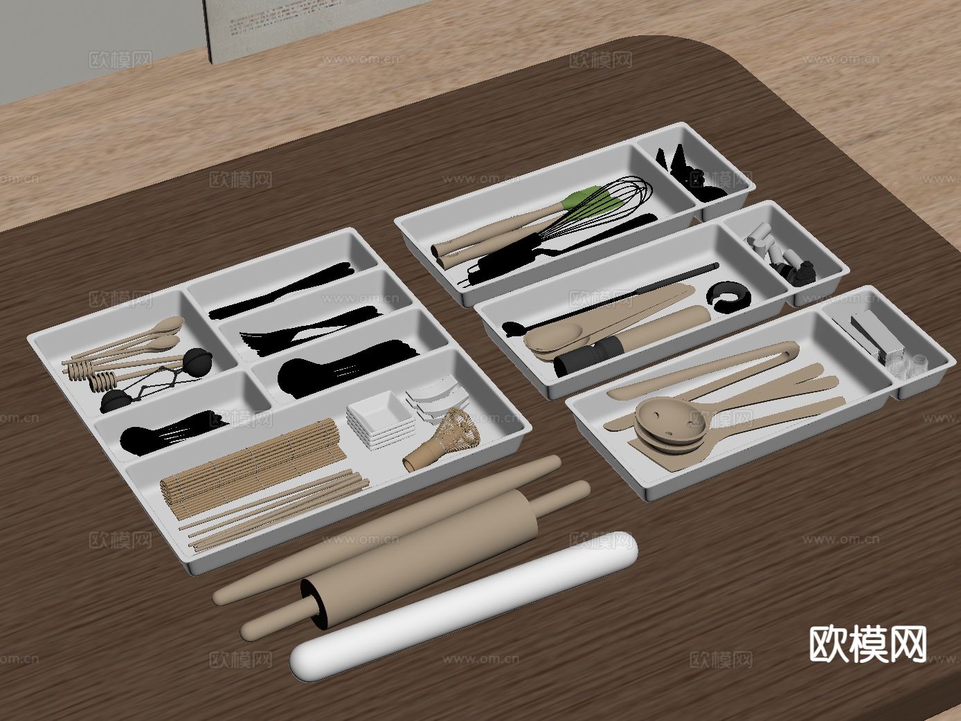 餐具 厨房器具 收纳盒su模型下载（渲染图1）