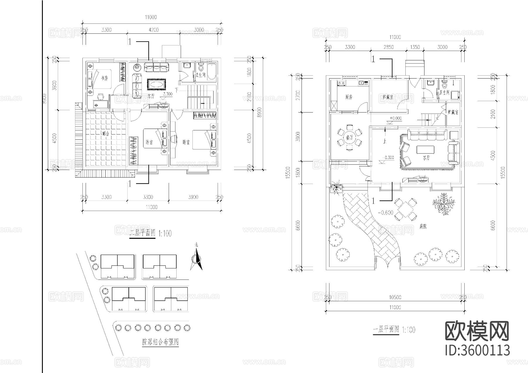 自建房别墅CAD施工图下载（渲染图1）