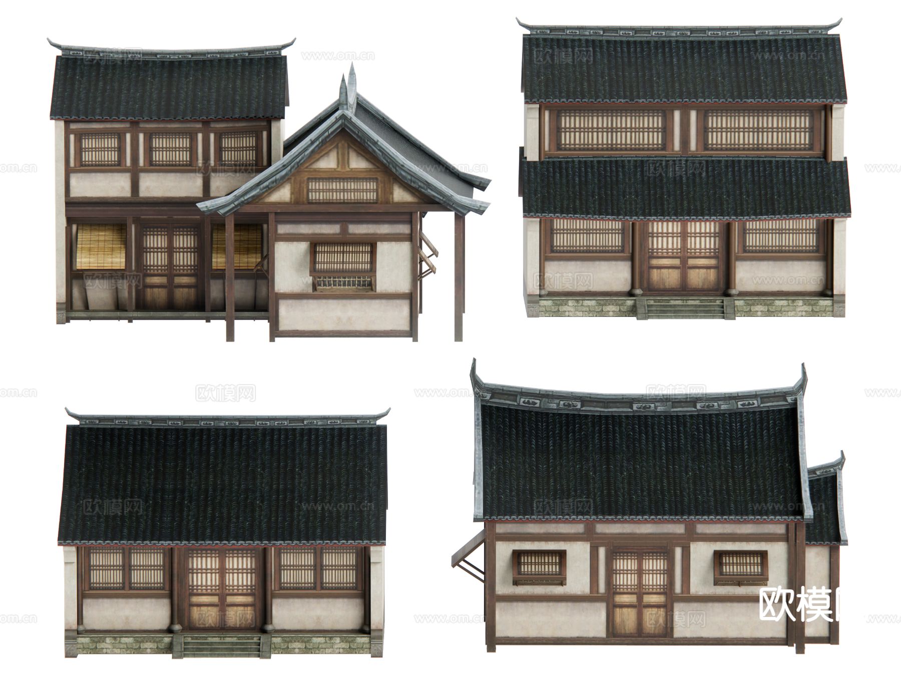 中式民房 古建筑su模型下载（渲染图2）