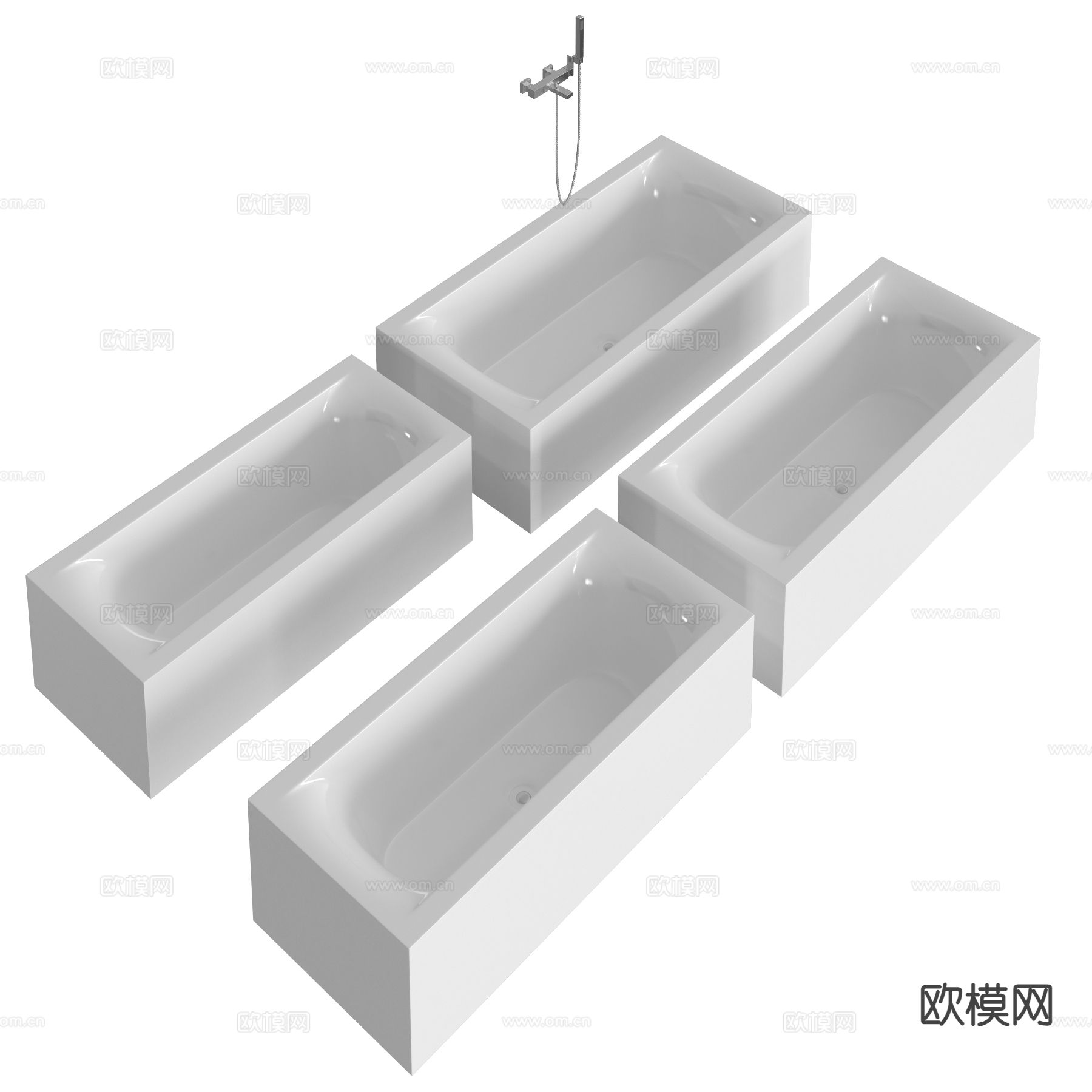 独立浴缸 陶瓷浴缸su模型下载（渲染图3）