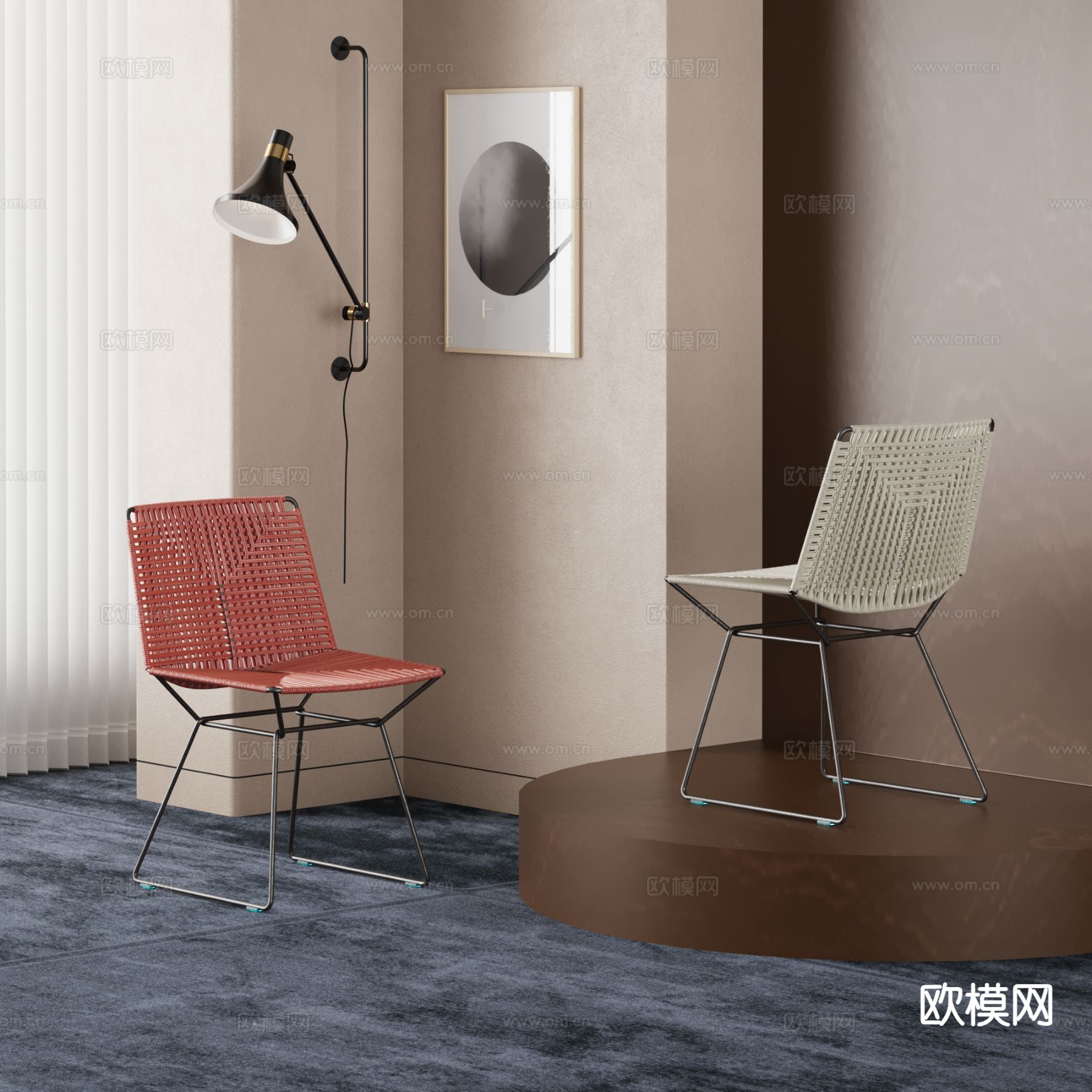 现代单椅 餐椅3d模型下载