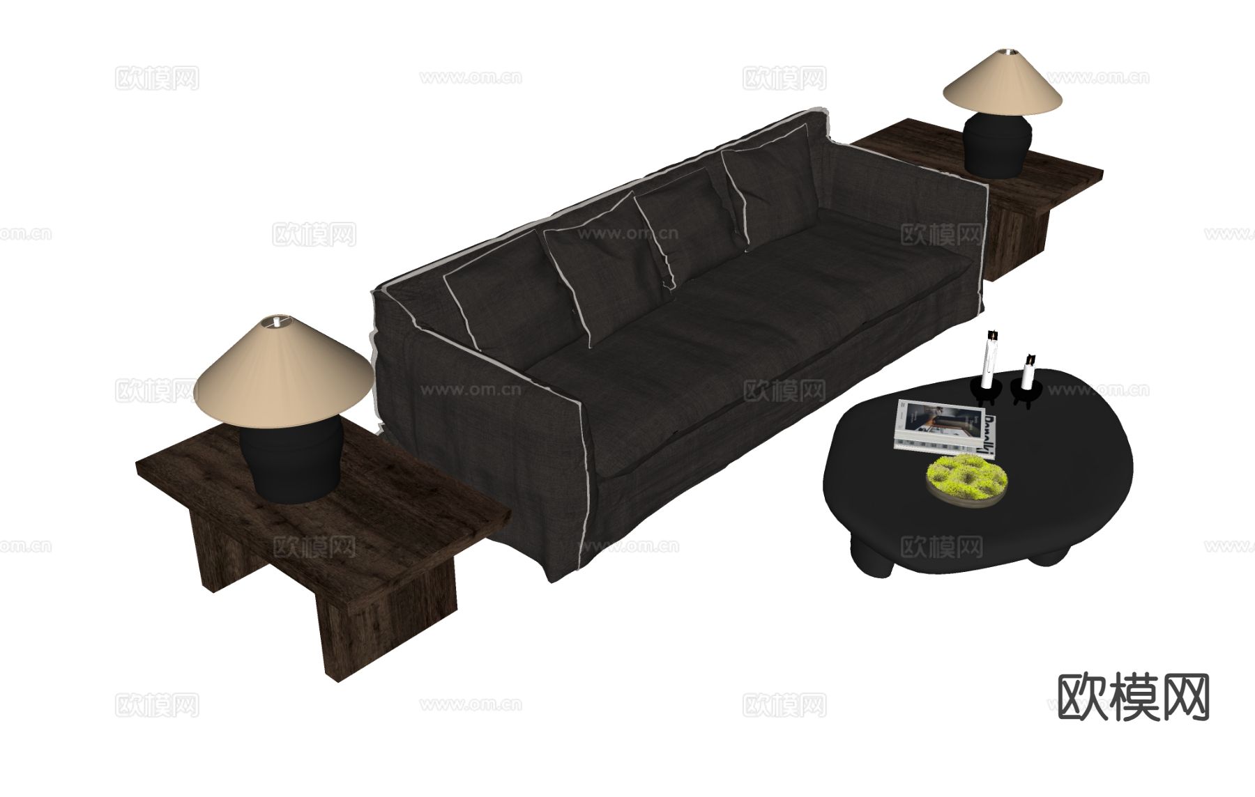 多人沙发su模型下载（渲染图1）