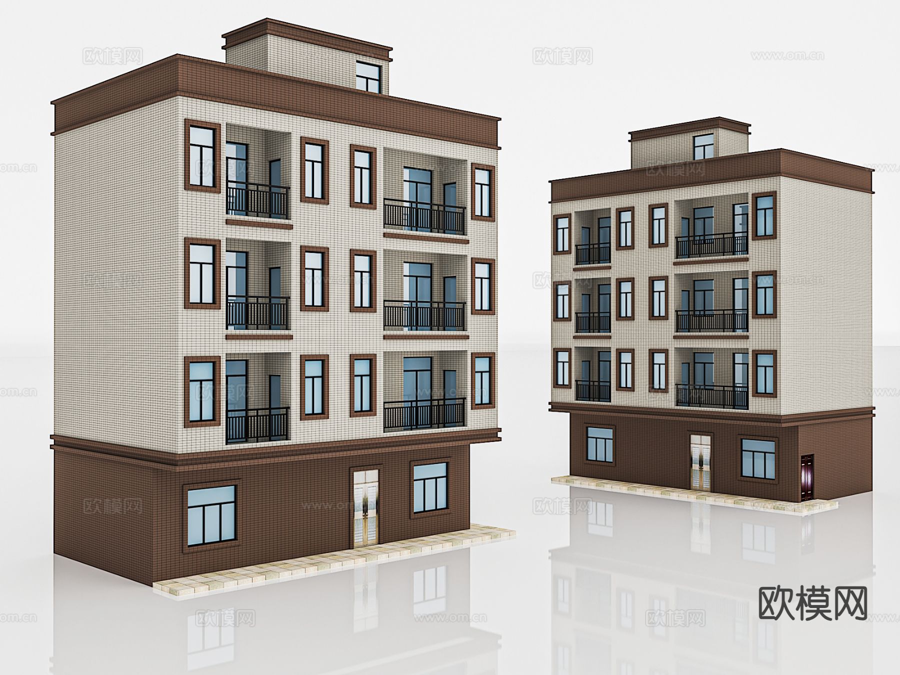 现代民房 高层建筑 住宅楼 乡村建筑3d模型