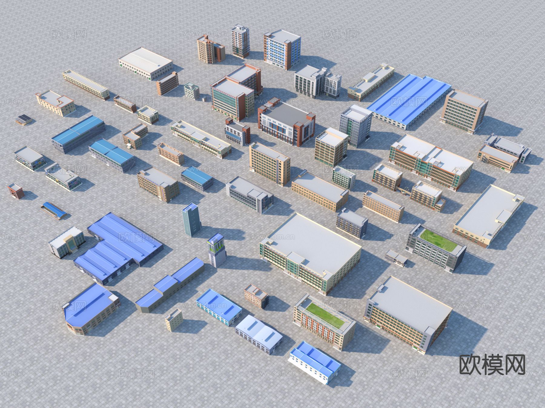 厂房建筑 宿舍 厂区建3d模型