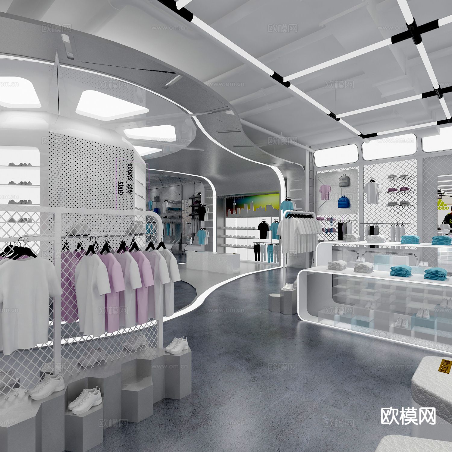 现代服装店 潮牌店3d模型