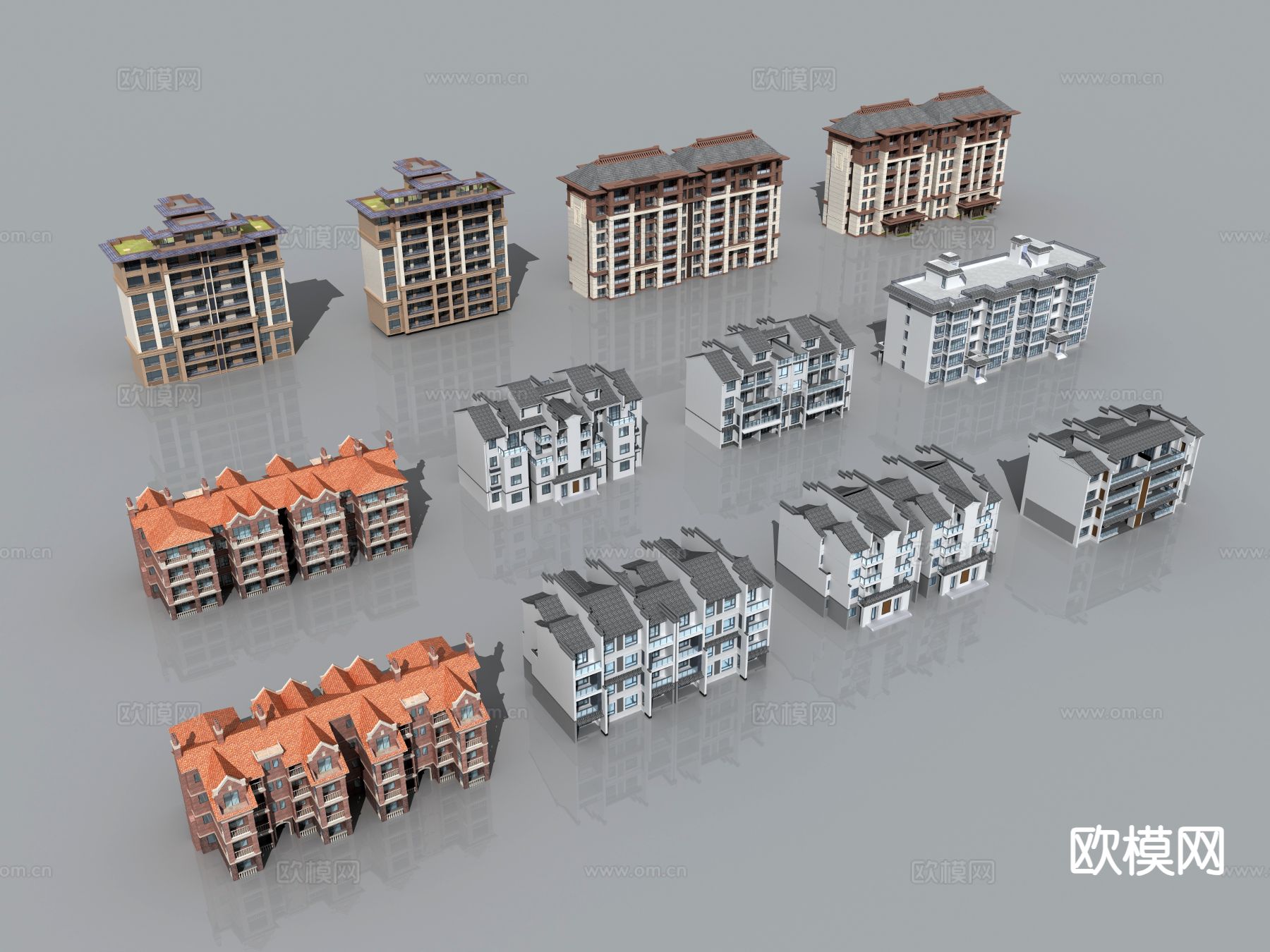 住宅楼外观 小洋房3d模型