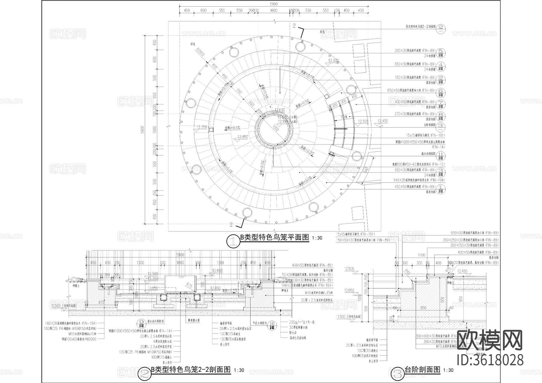 特色鸟笼cad大样图下载（渲染图3）