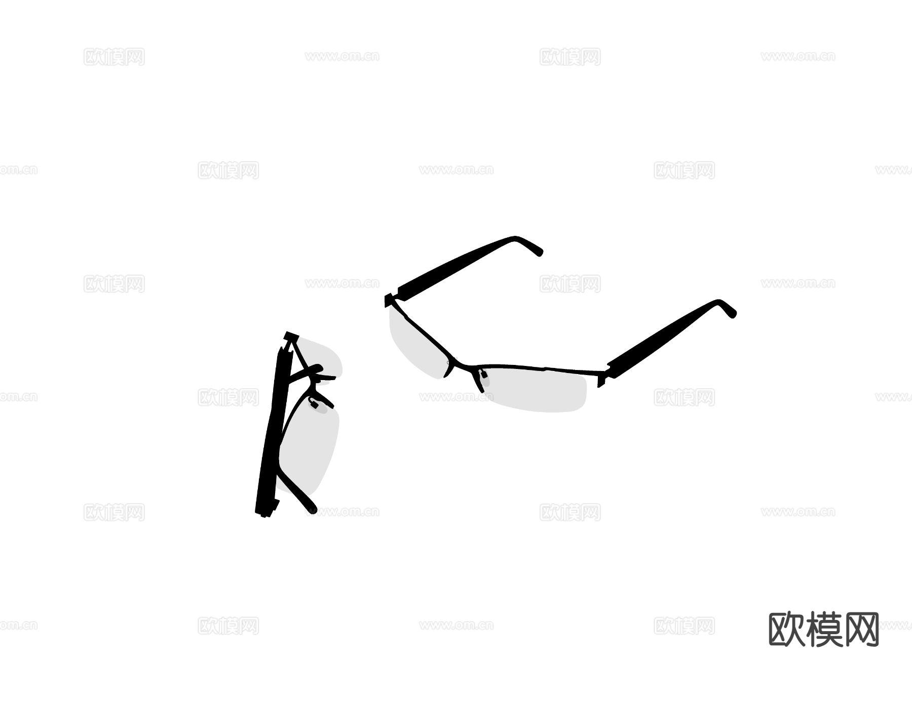 现代眼镜 近视眼镜su模型下载（渲染图1）