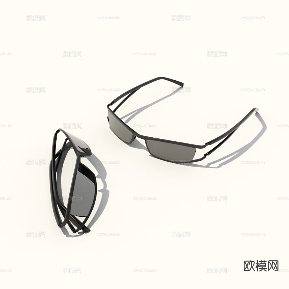 现代眼镜 近视眼镜su模型下载（渲染图2）