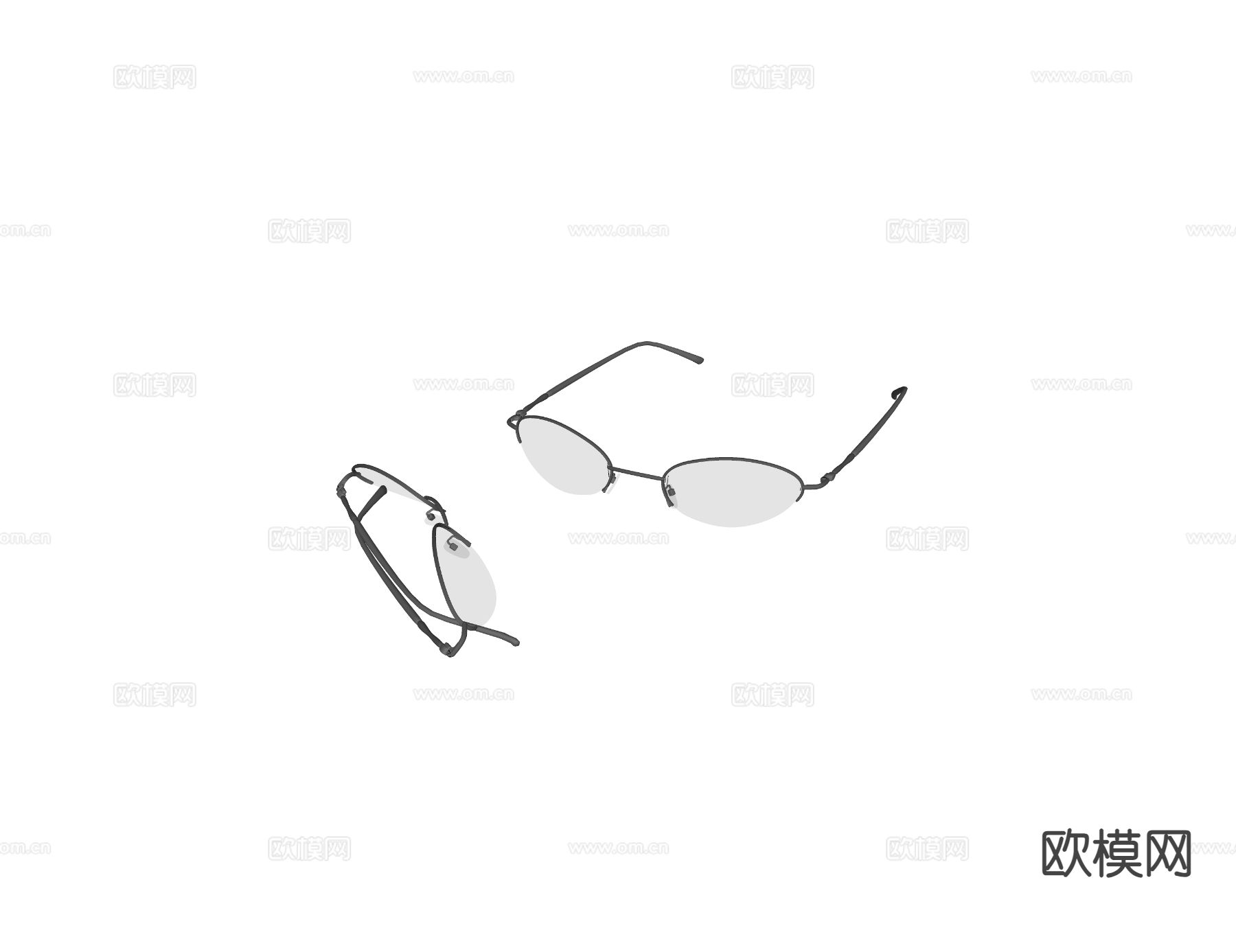 现代眼镜 近视眼镜su模型下载（渲染图1）