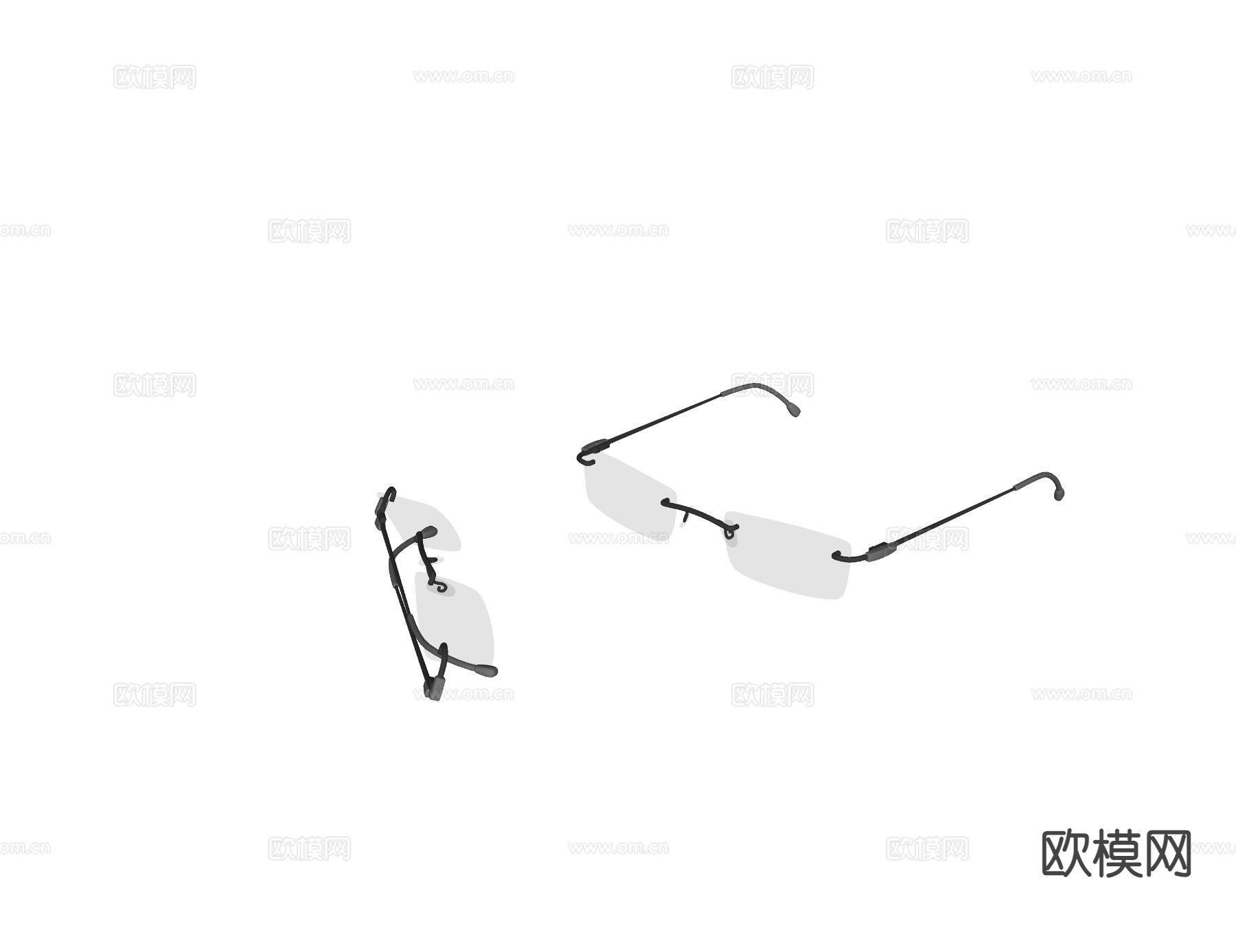现代眼镜 近视眼镜su模型下载（渲染图1）