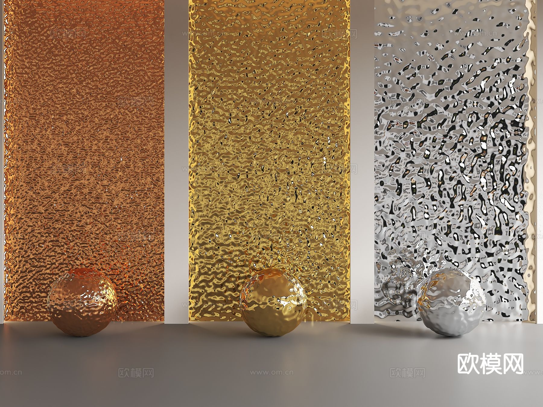 金属护墙板 水波纹板 不锈钢板su模型下载（渲染图2）