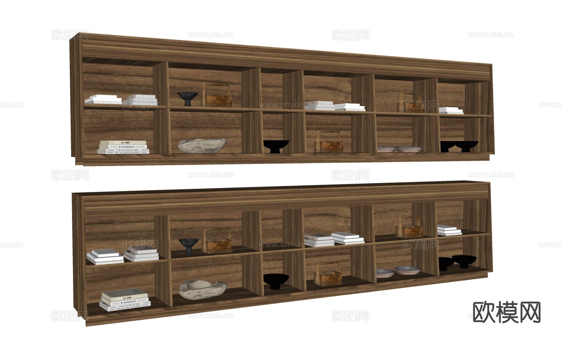 新中式吊柜 壁挂置物架 展示架su模型下载（渲染图1）