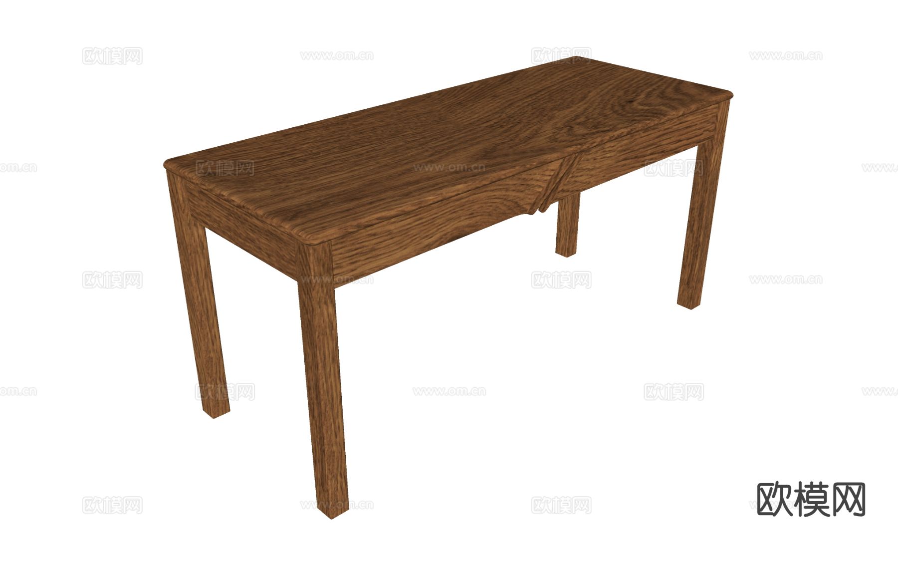 原木风书桌su模型下载（渲染图1）