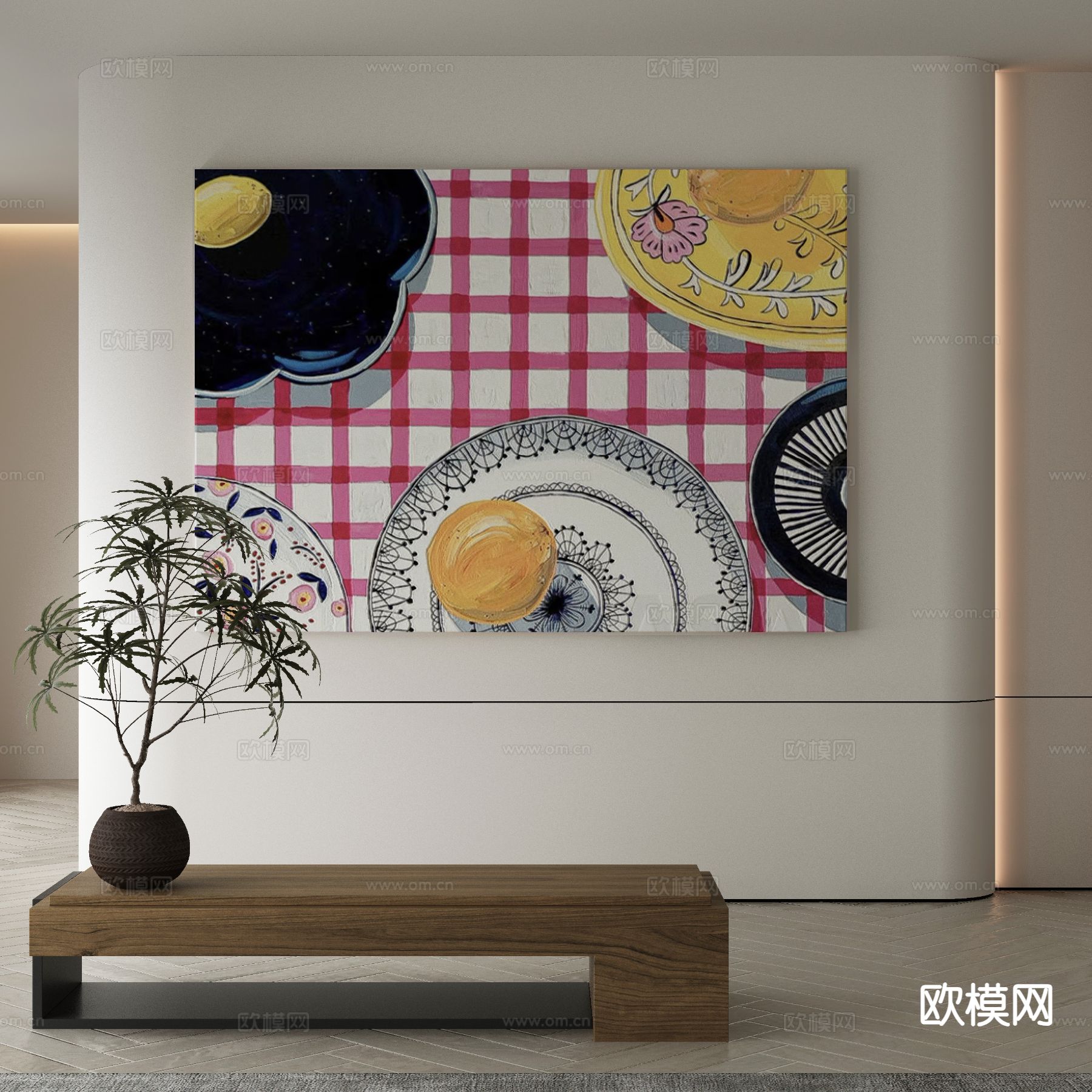 现代装饰画 餐饮挂画 卡通挂画3d模型