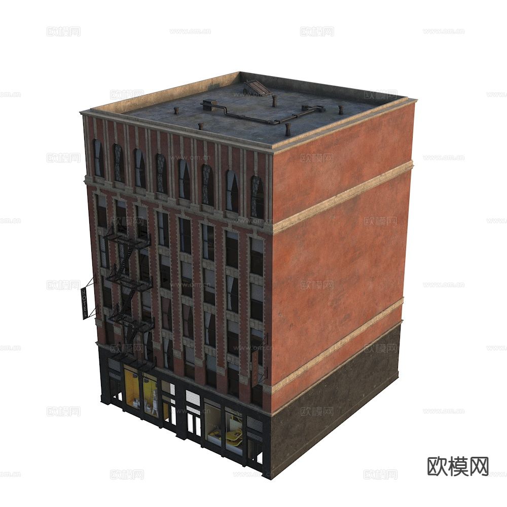 美式住宅楼 西方建筑 单体建筑 纽约建筑楼3d模型