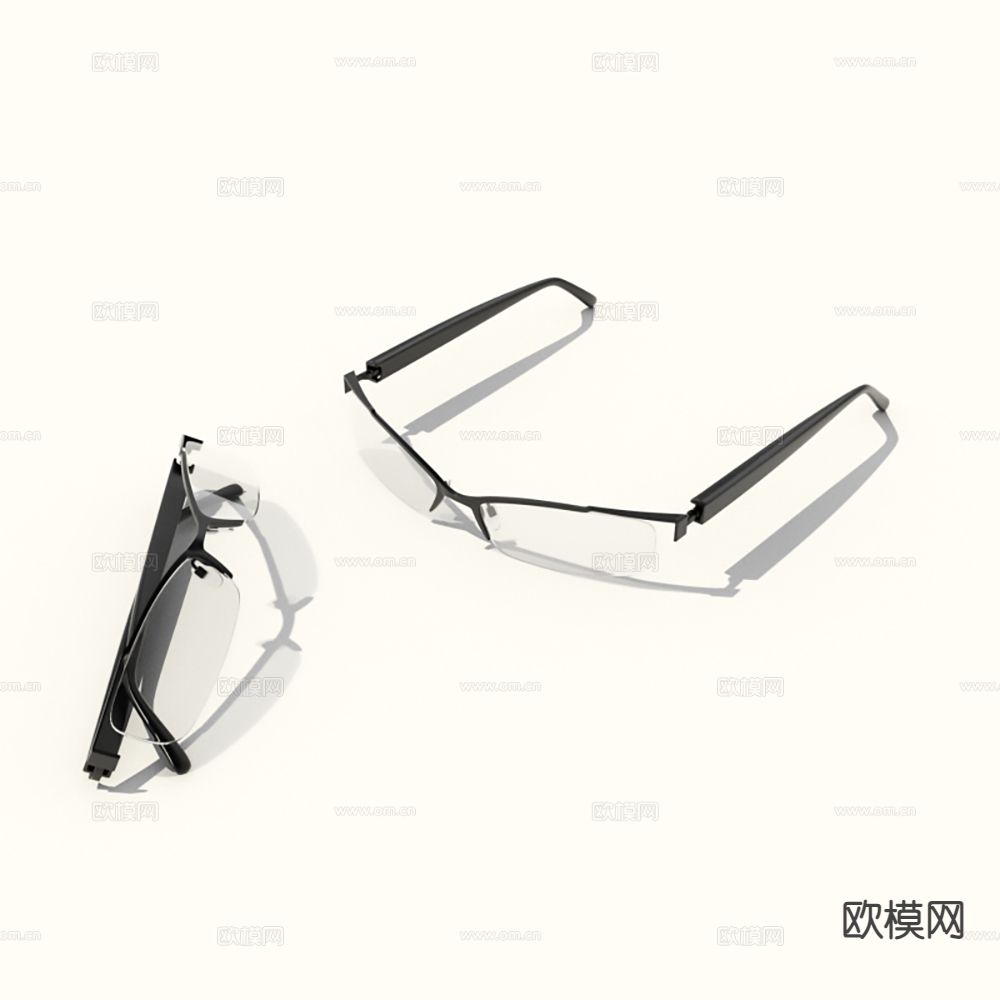 现代眼镜 近视眼镜su模型下载（渲染图2）