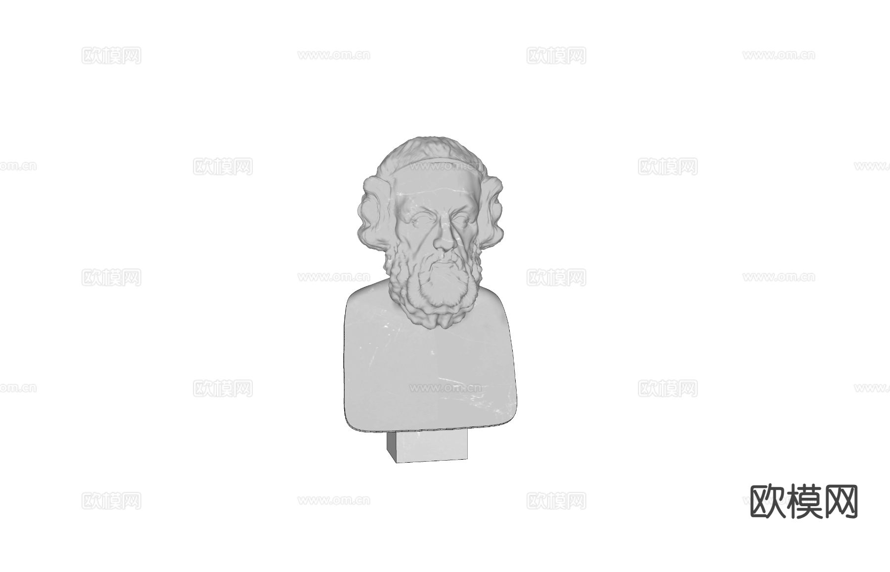 人物雕塑 石膏雕塑su模型下载（渲染图1）