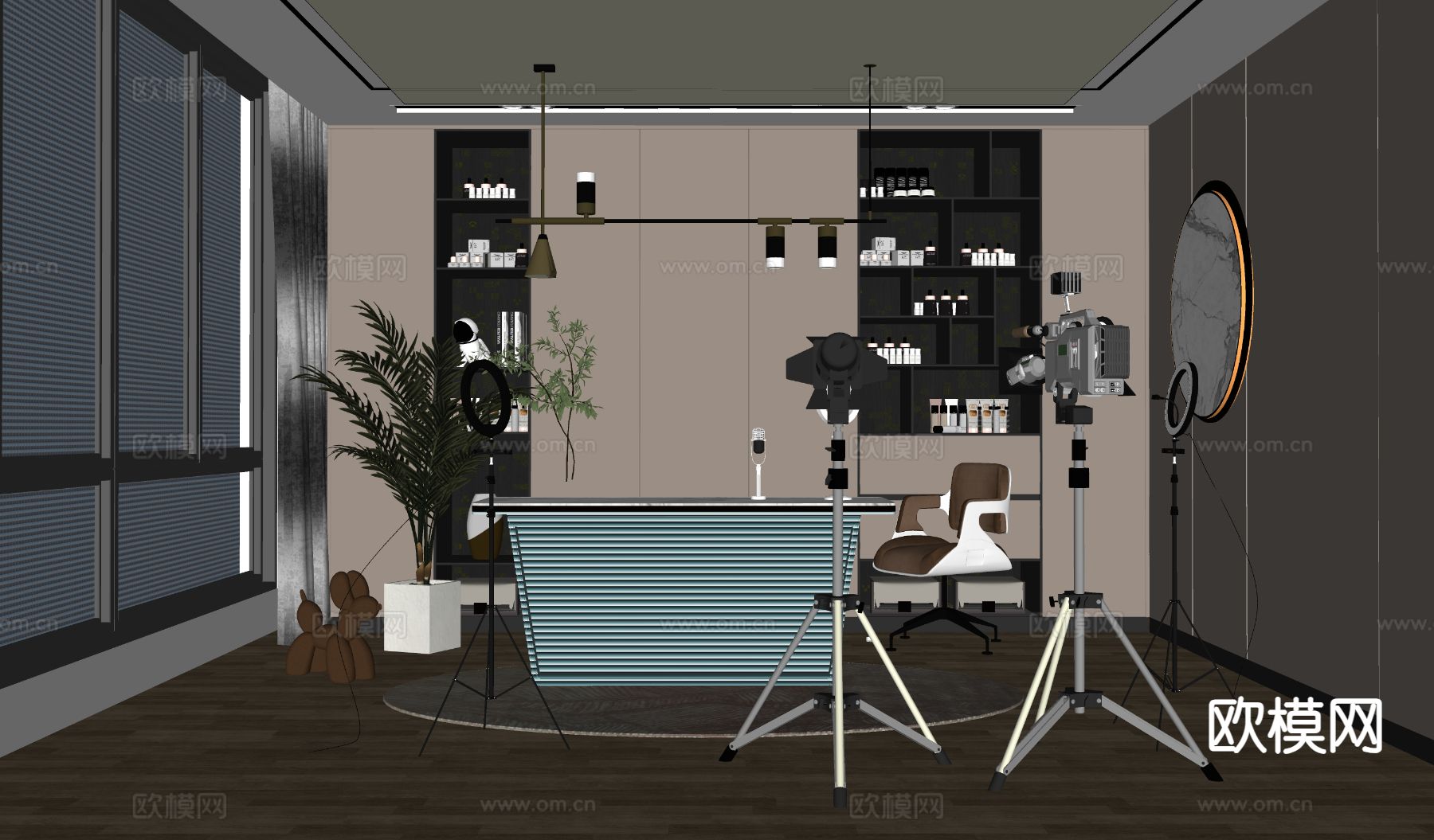 带货直播间su模型下载（渲染图1）