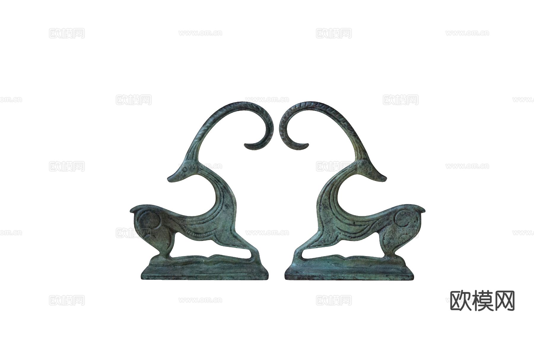 青铜雕塑 艺术摆件su模型下载（渲染图1）